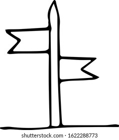 Signpost line icon, outline vector sign, linear style pictogram isolated on white. Direction pointer symbol, logo illustration. Editable stroke