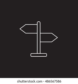 Signpost line icon, outline vector illustration, linear pictogram isolated on gray