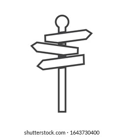 signpost line icon vector. isolated on white background.