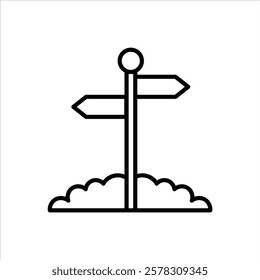 Signpost Line Icons Design Elements Illustration