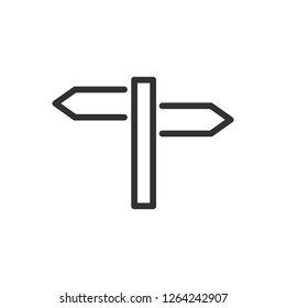 signpost. linear icon. Line with editable stroke