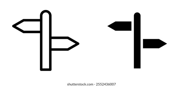 Signpost liner icon vector set.