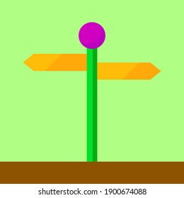Señalización en la carretera en diferentes direcciones, símbolo o signo para el diseño, ilustración vectorial