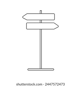 Signpost outline icon. linear style sign for mobile concept and web design. Direction board simple line vector icon. Symbol, logo illustration. Vector illustration. Eps file 182.