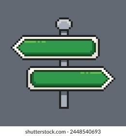 Signpost pixel art illustration style