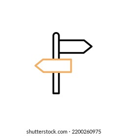 Signpost, pointe line icon. Simple element illustration. Signpost, pointe concept outline symbol design.