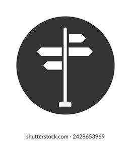 Signpost, pointer icon, road sign, directional guidepost icon. Stock Vector illustration isolated