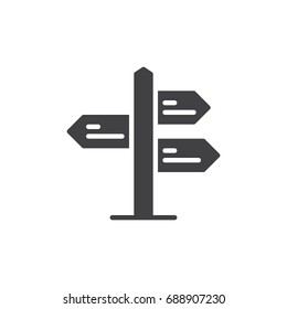 Signpost pointer icon vector, filled flat sign, solid pictogram isolated on white. Symbol, logo illustration. Pixel perfect vector graphics