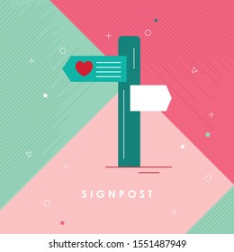 
Signpost, pointer line icon, outline vector sign, linear style pictogram isolated on white. Symbol, logo illustration. Editable stroke. Pixel perfect