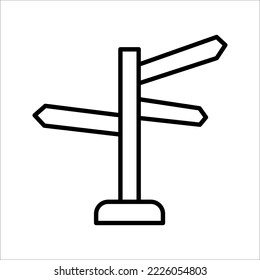 Signpost, pointer line icon, outline vector sign. vector illustration on white background.