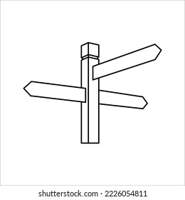 Signpost, pointer line icon, outline vector sign. vector illustration on white background.