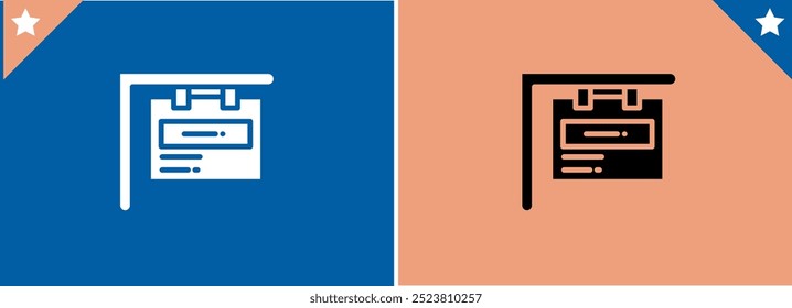 Signpost, pointer line icon, outline vector sign. vector illustration on white background.