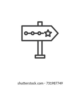 Signpost pointer line icon, outline vector sign, linear style pictogram isolated on white. Symbol, logo illustration. Editable stroke