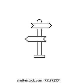 Signpost, pointer line icon, outline vector sign, linear style pictogram isolated on white. Symbol, logo illustration. Editable stroke. Pixel perfect on white background