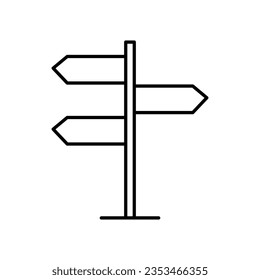 Signpost, pointer line icon, Road Direction sign simple line vector icon. Symbol, flat illustration..eps