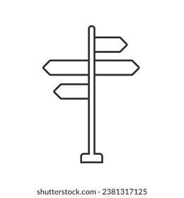 Signpost, pointer line icon, road sign, directional guidepost icon. Stock Vector illustration isolated