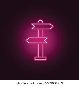 Signpost, pointer line neon icon. Elements of Real Estate set. Simple icon for websites, web design, mobile app, info graphics