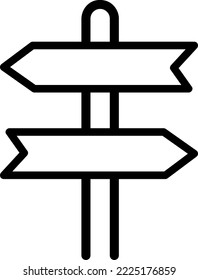 Signpost, pointer outline icon. Road Direction sign simple line symbol..eps

