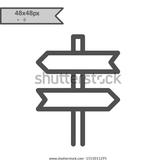 Signpost Pointer Outline Icon Road Direction Stock Vector (royalty Free 