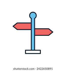 Icono vector relacionado con el puesto de señalización. Aislado sobre fondo blanco. Ilustración del vector