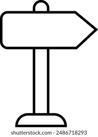 Signpost showing the way for decision making and choosing the right path, Road direction signpost. Premium vector in black pack. isolated on transparent background. Web symbols for web sites.