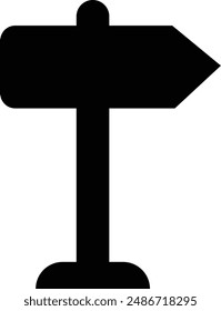 Signpost showing the way for decision making and choosing the right path, Road direction signpost. Premium vector in black pack. isolated on transparent background. Web symbols for web sites.