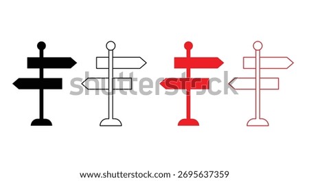 Signpost simple minimalist Vector icon.