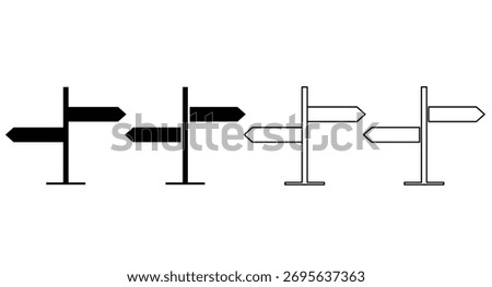 Signpost simple minimalist Vector icon.