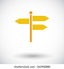 Signpost. Single flat icon on white background. Vector illustration.