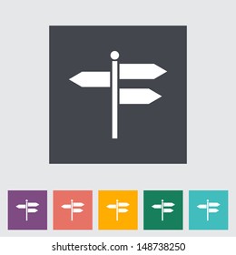 Signpost. Single flat icon. Vector illustration.