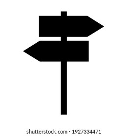 Signpost street vector illustration, road arrow symbol isolated on white background, web pointer .