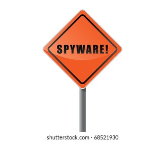 Signpost text spyware vector.