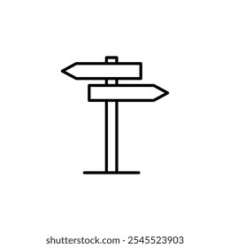 Signpost thin line vector icon.