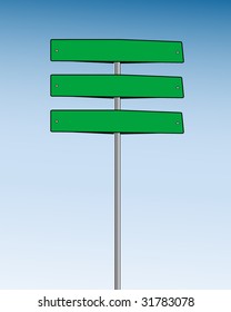 signpost  three panels