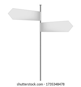 Blank White Signpost Isolated On White Stock Illustration 210994036