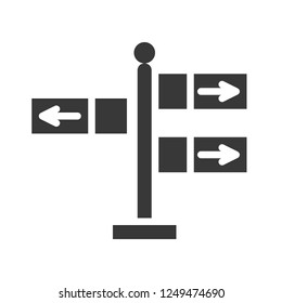 Signpost vector icon, amusement park related solid design