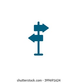 Signpost. Vector icon blue
