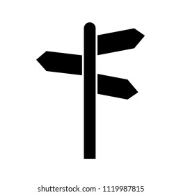 Signpost vector icon, direction arrow symbol. Simple illustration for web or mobile app