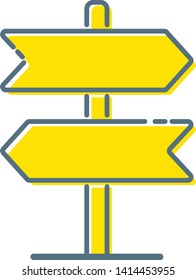 Signpost vector icon, direction arrow symbol. Simple illustration for web or mobile app - Vector, eps 10