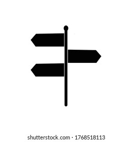 Signpost vector icon, direction arrow symbol. Simple illustration for web or mobile app