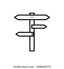 Signpost vector icon, direction arrow symbol. high quality black style