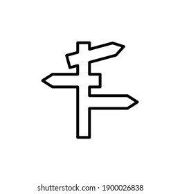 Signpost vector icon, direction arrow symbol. high quality black style
