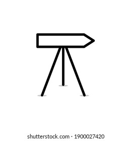 Signpost vector icon, direction arrow symbol. high quality black style