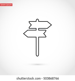 signpost vector icon, flat design best vector icon