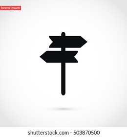 signpost vector icon, flat design best vector icon