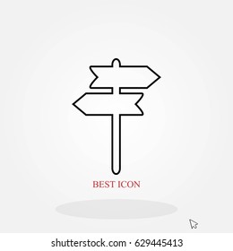 signpost vector icon, flat design best vector icon