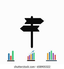 signpost vector icon, flat design best vector icon
