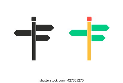 Signpost    vector icon. Illustration isolated for graphic and web design.