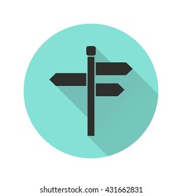Signpost vector icon. Illustration isolated for graphic and web design.