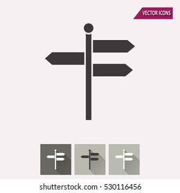 Signpost vector icon. Illustration isolated for graphic and web design.